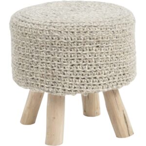 Stone Grey Knitted Stool