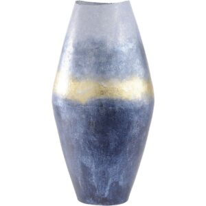 Blue And Gold Abstract Iron Vase