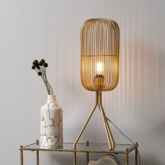 Gold Tall Tripod Table Lamp