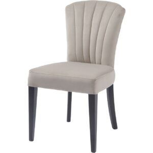 Velvet Shell Upholstered Dining Chair in Taupe