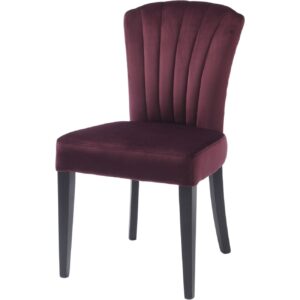 Velvet Shell Upholstered Dining Chair in Plum