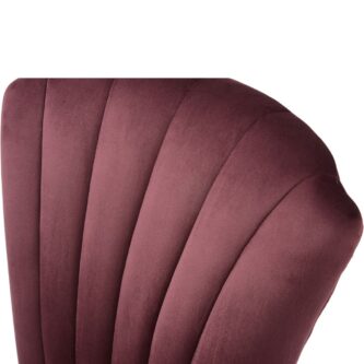 Velvet Shell Upholstered Dining Chair in Plum