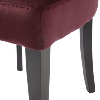 Velvet Shell Upholstered Dining Chair in Plum