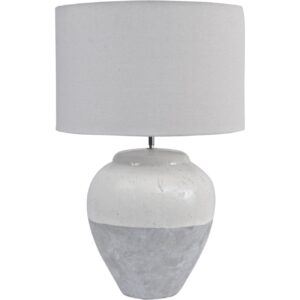 Skyline Grey Porcelain Table Lamp and Shade, Large