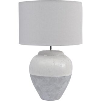 Skyline Grey Porcelain Table Lamp and Shade, Large