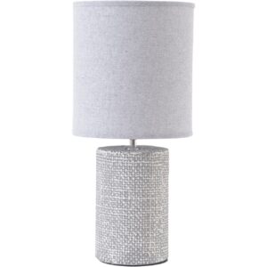 Small Grey Textured Porcelain Table Lamp With Shade