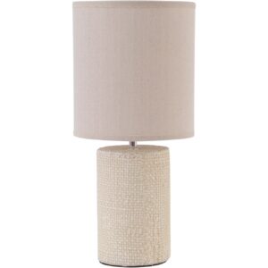 Small Cream Textured Porcelain Table Lamp With Shade