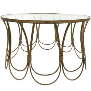 Champagne Iron Coffee Table With Scallop Detail