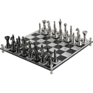 Chess Set Featuring Acrylic Base and 32 Aluminium Pieces