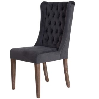 Pair of Richmond Grey Velvet Buttonback Dining Chair