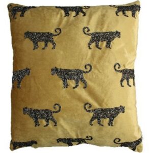 Cushion Cover Leopard Velvet Gold