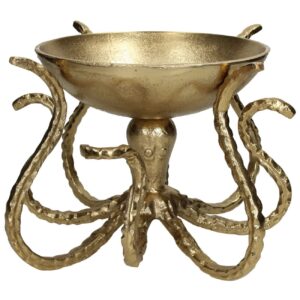 Antique Gold finish Aluminium Octopus Bowl