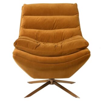 Mustard Velvet Swivel Chair