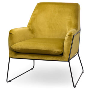 Framed Mustard Velvet Club Chair