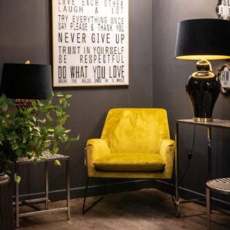 Framed Mustard Velvet Club Chair