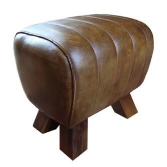 brown leaher stool