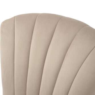 Velvet Shell Upholstered Dining Chair in Taupe