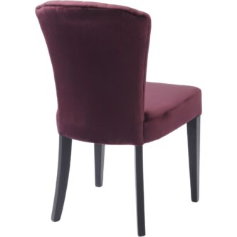 Velvet Shell Upholstered Dining Chair in Plum