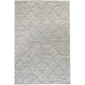 Hand Woven Pit Loom Natural & Ivory Pattern 160x230cm Leather Rug