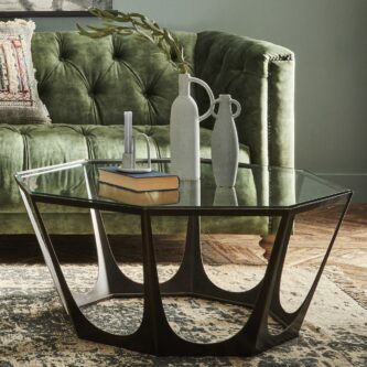 Bronze Gilded CoffeeTable with Glass Top