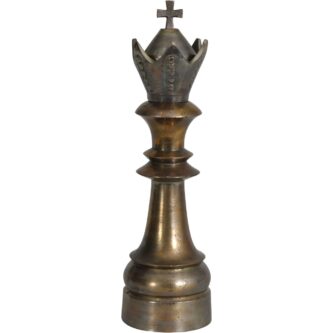 Antique Gold Textured Aluminium King Chess Piece Sculpture