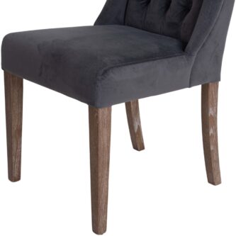 Pair of Richmond Grey Velvet Buttonback Dining Chair