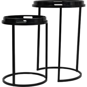 Monochrome Swirl Set of 2 Side Tables