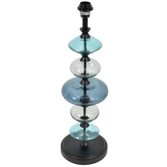 Evra Table Lamp Ebony Black and Blue Glass (Base Only)