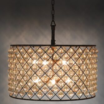 Rustic Amber Glass Bauble Chandelier