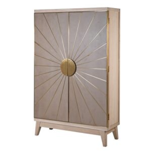 Cocoa Metal Inlay Sunburst Cabinet