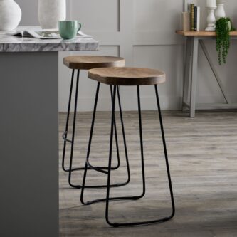 Hardwood Shaped Barstool