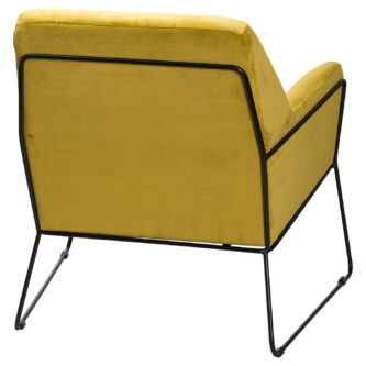 Framed Mustard Velvet Club Chair