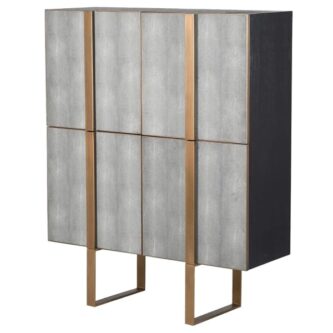 Oak and Shagreen 4 Door Cabinet