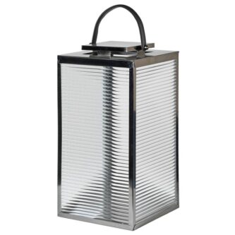 Medium Ribbed Glass Lantern